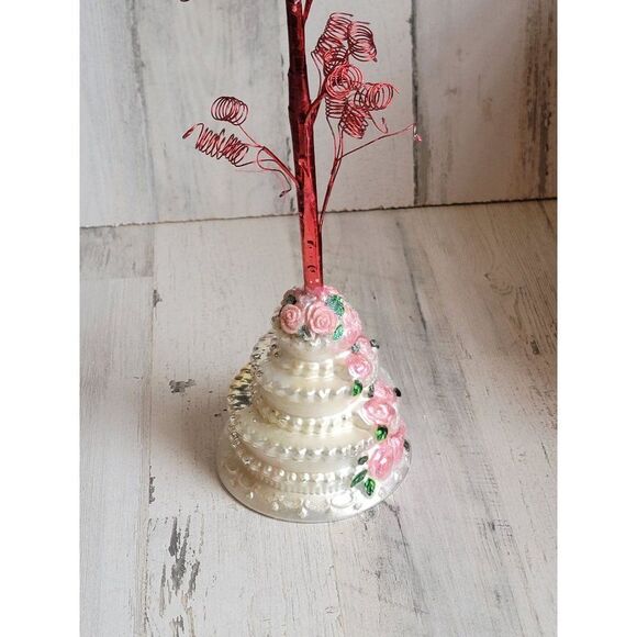 Unique blown glass wedding cake ornament tree Xmas glitter - Picture 3 of 16